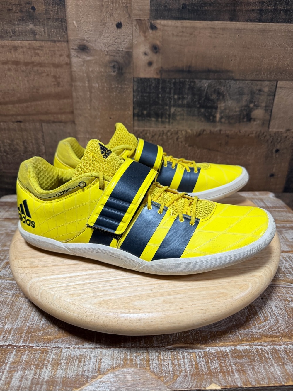 Adidas Adizero Track Throwing Shoes Men’s 10.5 Yellow Black Q34038 Shot Discus